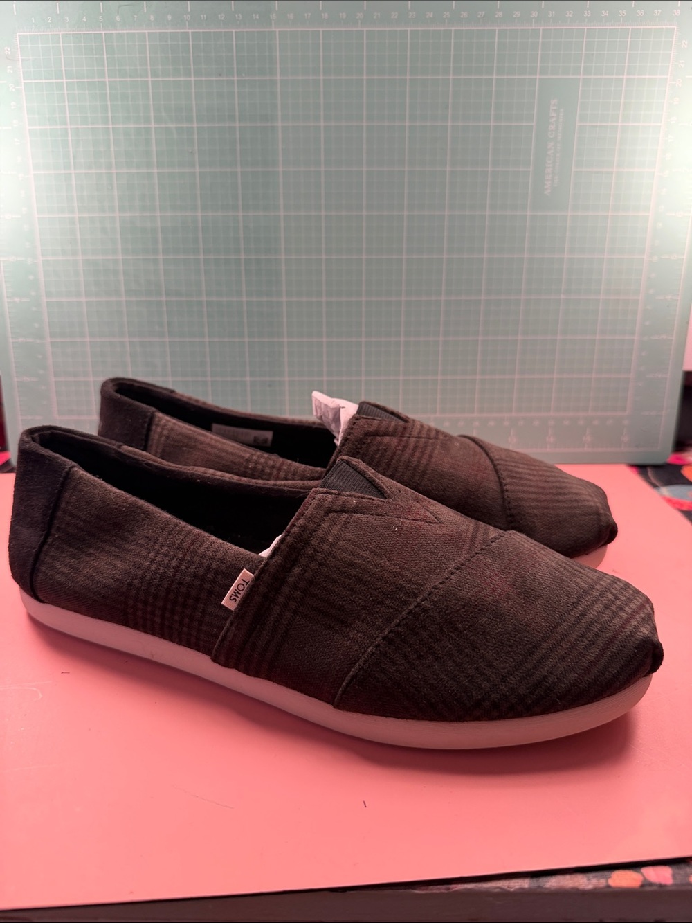 Toms Slip-On Casual Shoe in Dark Grey Canvas